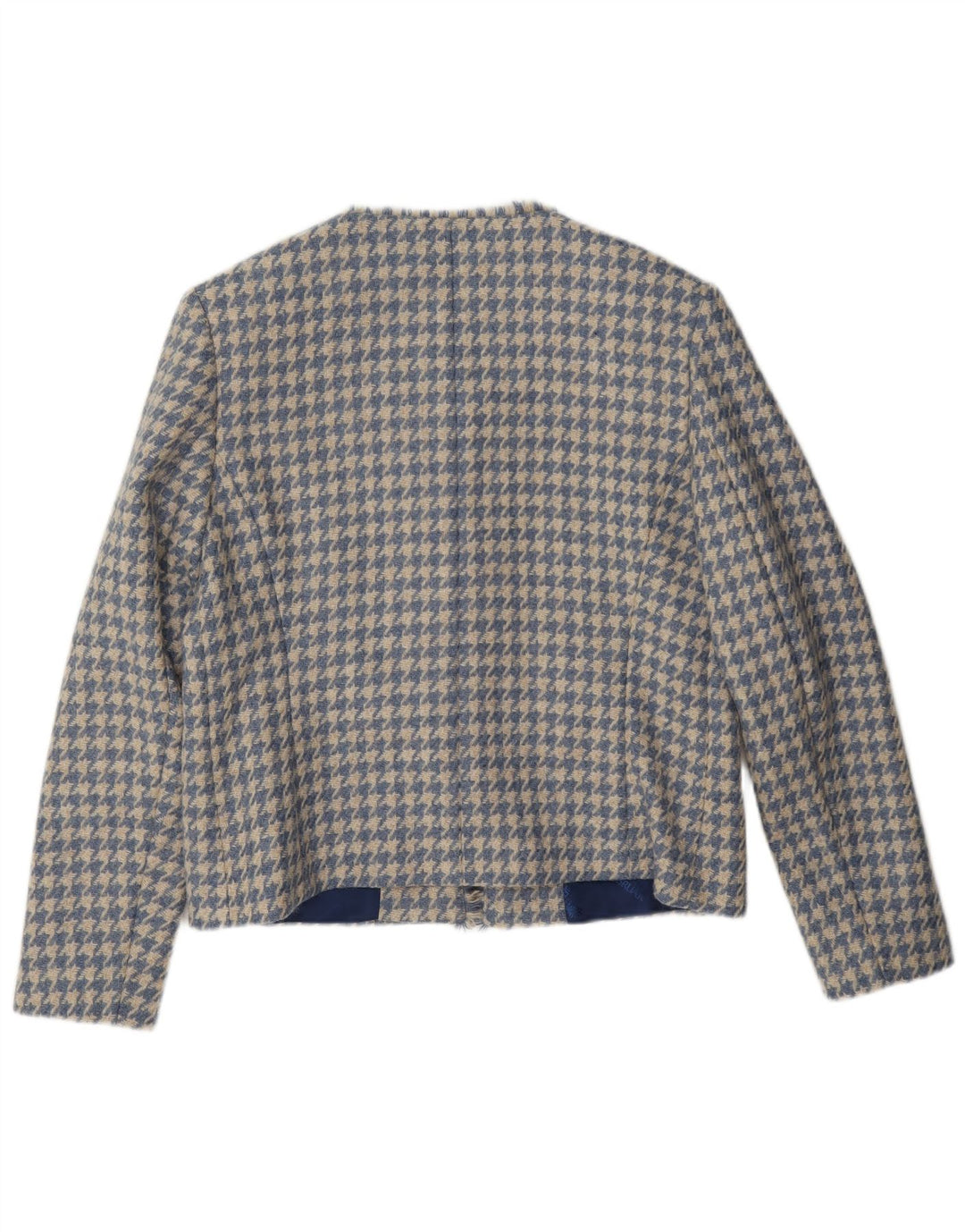 HOUSE OF BRUAR Blazer Jacket pentru femei UK 12 Medium Blue Houndstooth Lână