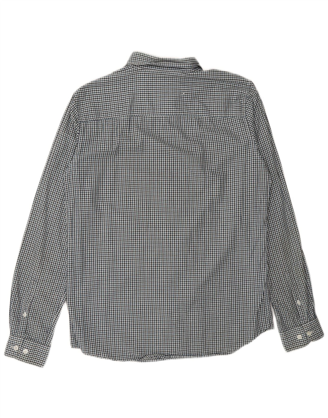 JACK & JONES Mens Shirt Medium Blue Check Cotton