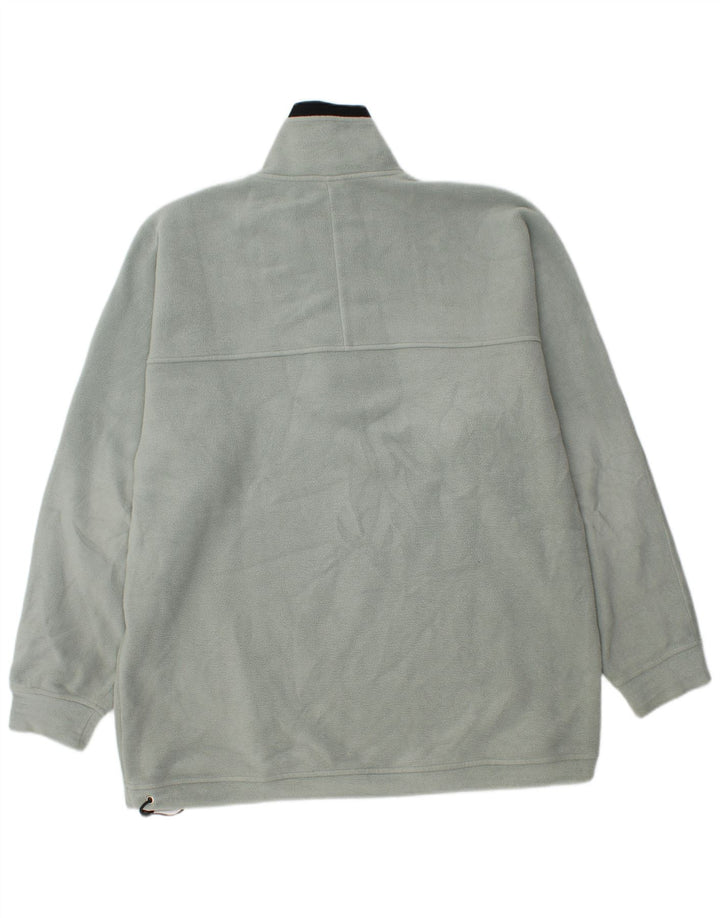 Pulover Asics pentru bărbați, cu fermoar, cu gât, fleece, mare, verde, colorblock