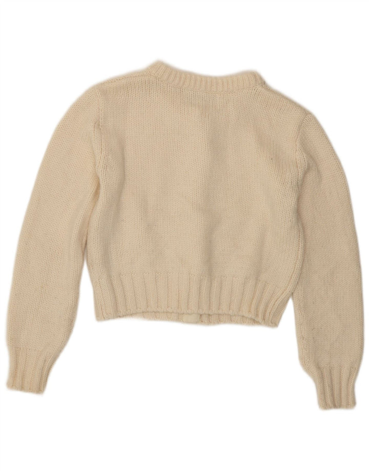 Pulover cardigan pentru femei Zara UK 12 Mediu Poliamidă alb închis