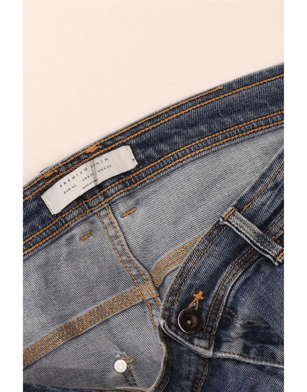 Blugi pentru bărbați slim învechiți Zara EU 42 Large W32 L26 Albastru