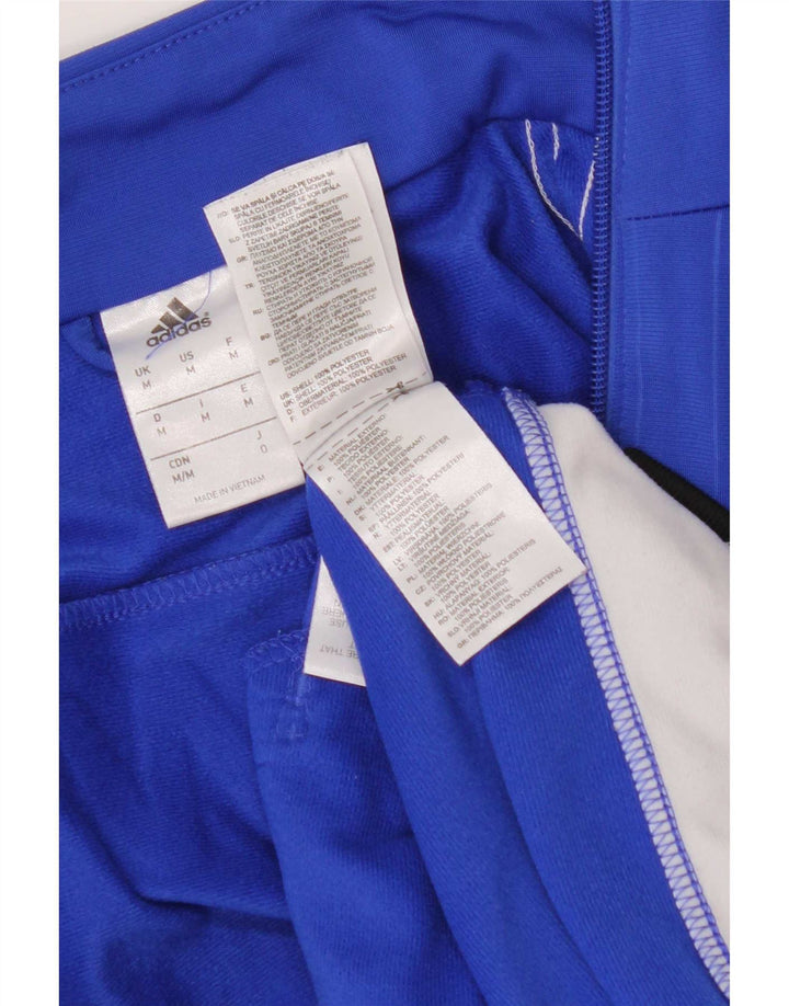 Jachetă de top pentru trening grafic Adidas pentru bărbați, albastru mediu, poliester color bloc