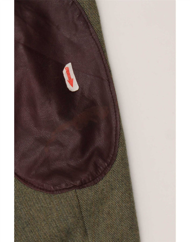 Jachetă vintage pentru bărbați cu 3 nasturi, UK 38 Medium Khaki Colorblock