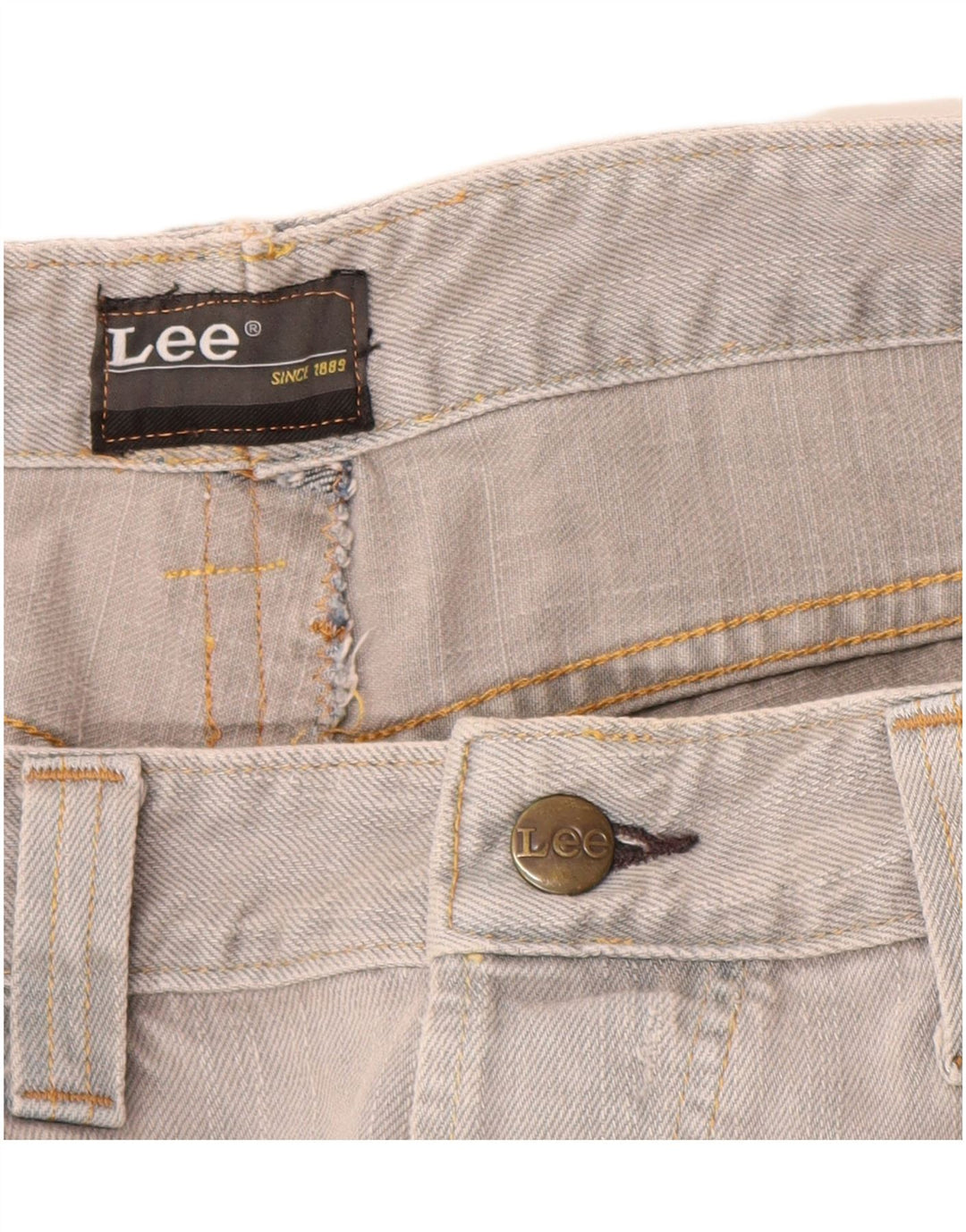 Pantaloni scurți Lee Powell Denim W32, bumbac gri mediu