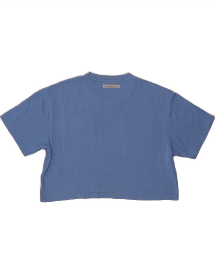 FILA Womens Oversized Crop T-Shirt Top UK 14 Medium Blue Vintage Fila and Second-Hand Fila from Messina Hembry 