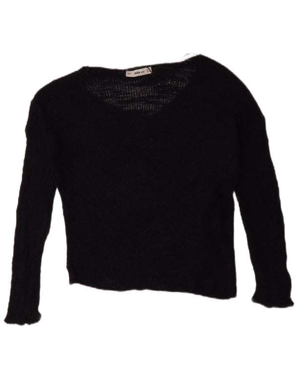 Pulover supradimensionat pentru femei Zara, cu gât de barcă, UK 10 Mic, bleumarin