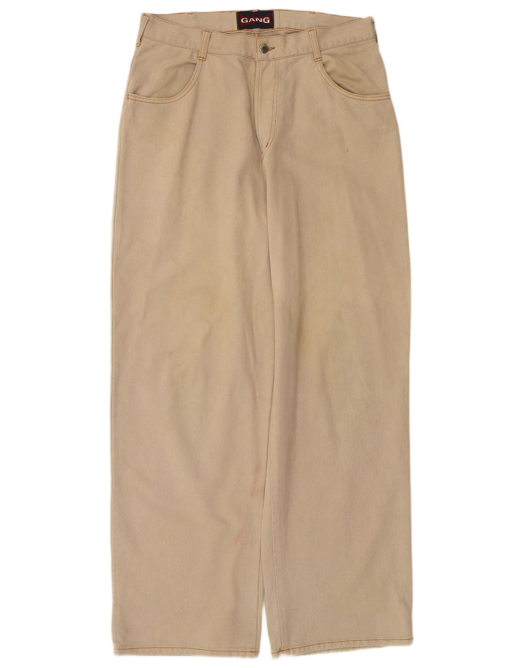 GANG Pantaloni casual conici pentru bărbați 2XL W42 L32 bumbac bej