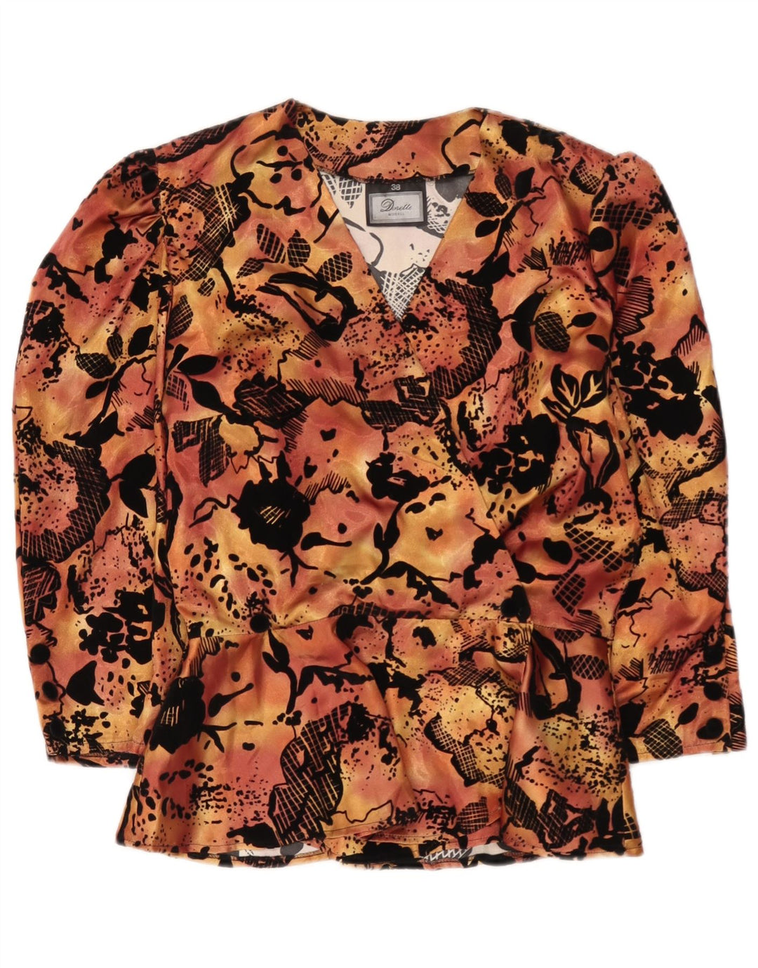 Bluză Dorette pentru femei cu mâneci 3/4 EU 38 Medium Portocaliu Floral