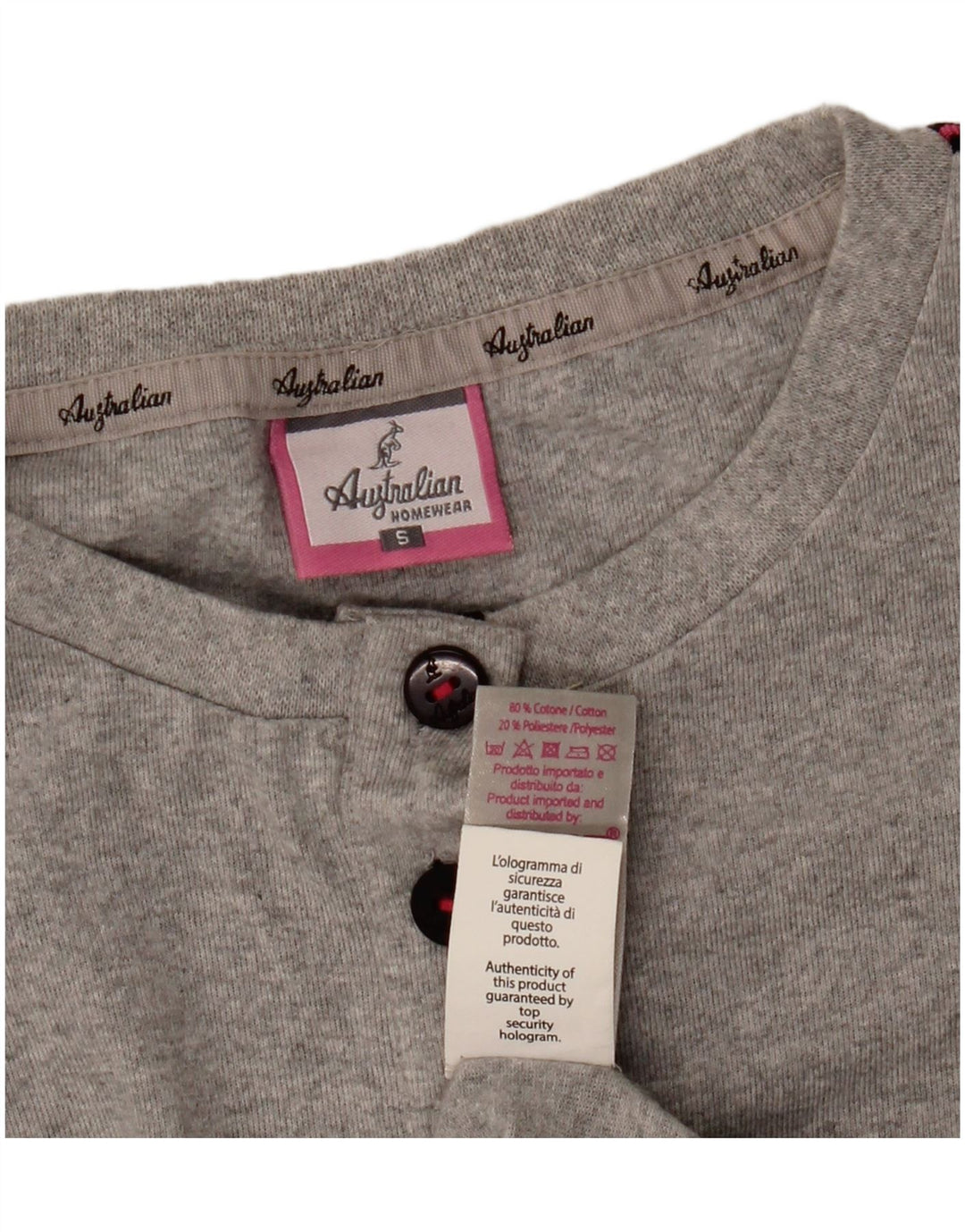 AUSTRALIAN L'ALPINA Top grafic pentru femei cu mânecă lungă UK 10 Small Gri