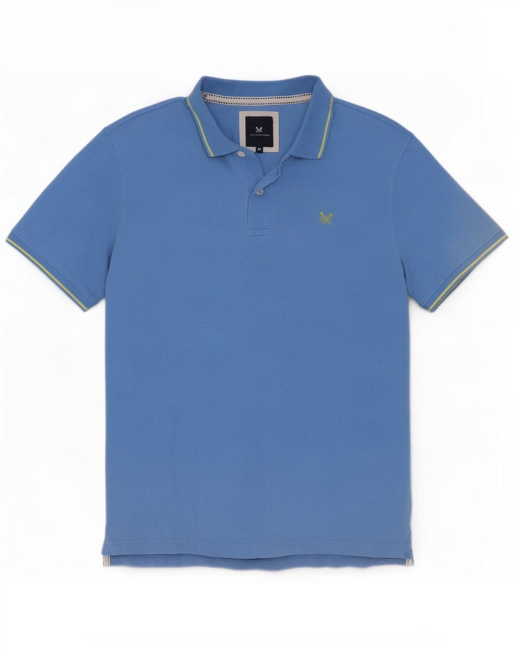 Crew Clothing Tricou polo pentru bărbați, bumbac cu dungi albastre medii
