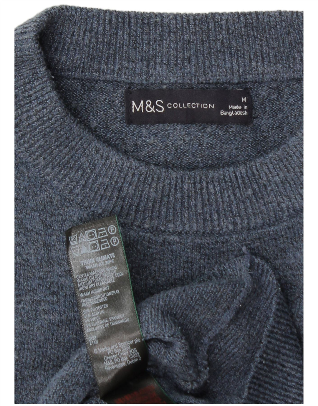 MARKS & SPENCER Womens Crew Neck Jumper Sweater UK 14 Medium Blue