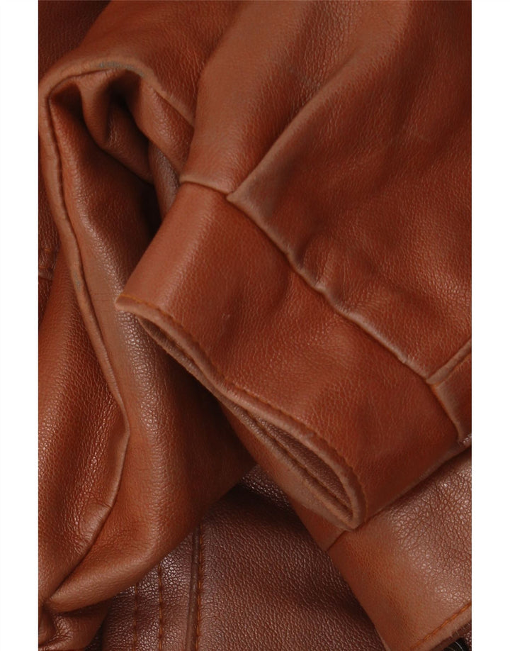 Jachetă de piele vintage pentru bărbați UK 38 maro mediu