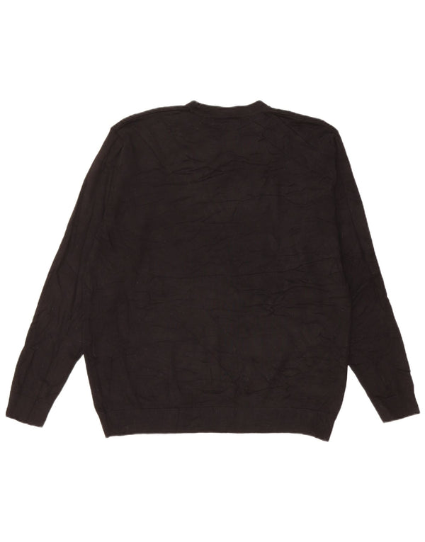 Zara Mens Crew Neck Jumper Sweater Small Black Viscose