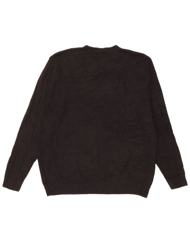 Pulover pentru bărbați Zara, cu decolteu, mic, negru, viscoză