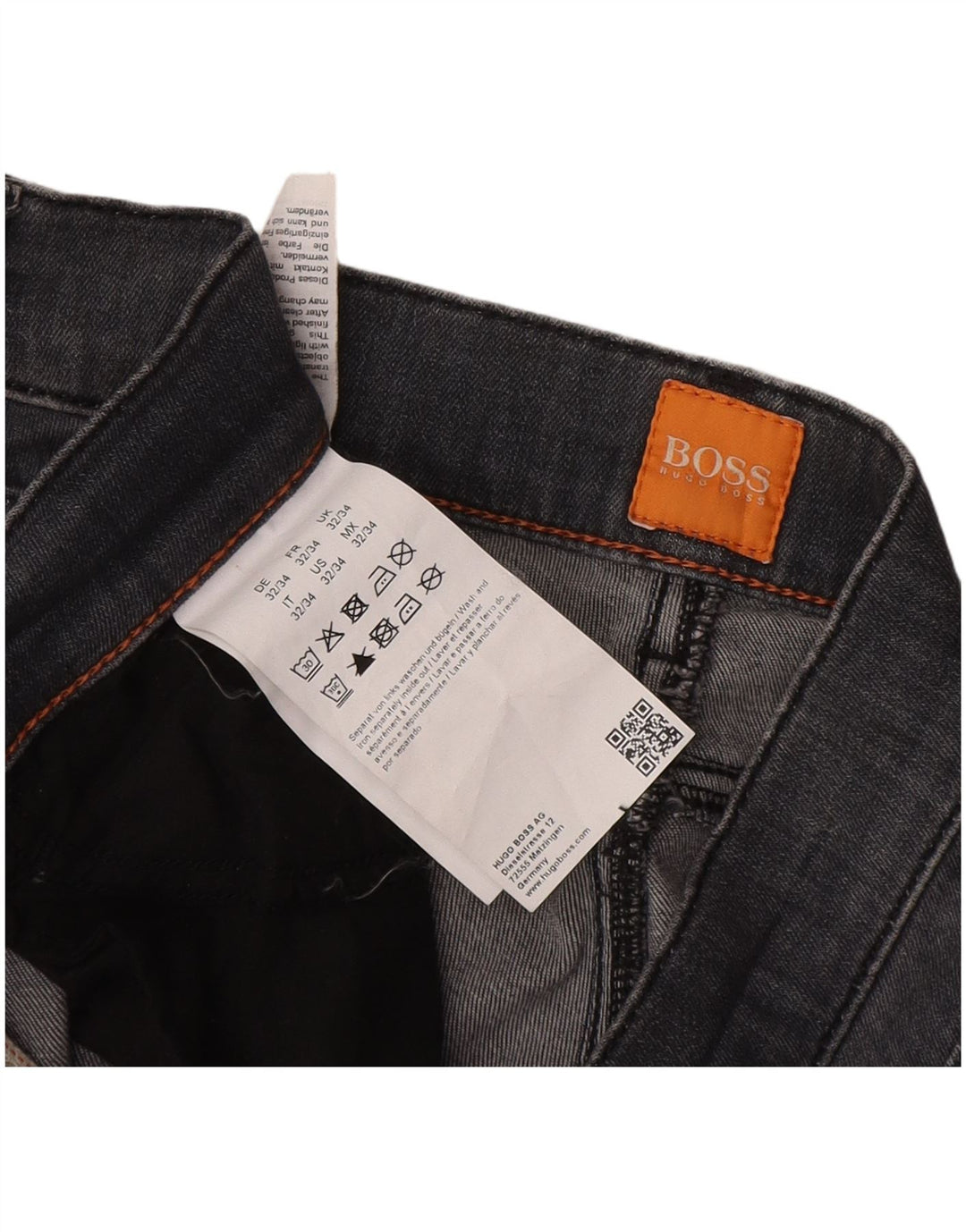 Blugi drepti pentru bărbați Hugo Boss W32 L34 bumbac gri