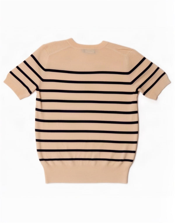 Pulover pentru femei Zara, cu gât de barca, UK 18 XL, cu dungi alb