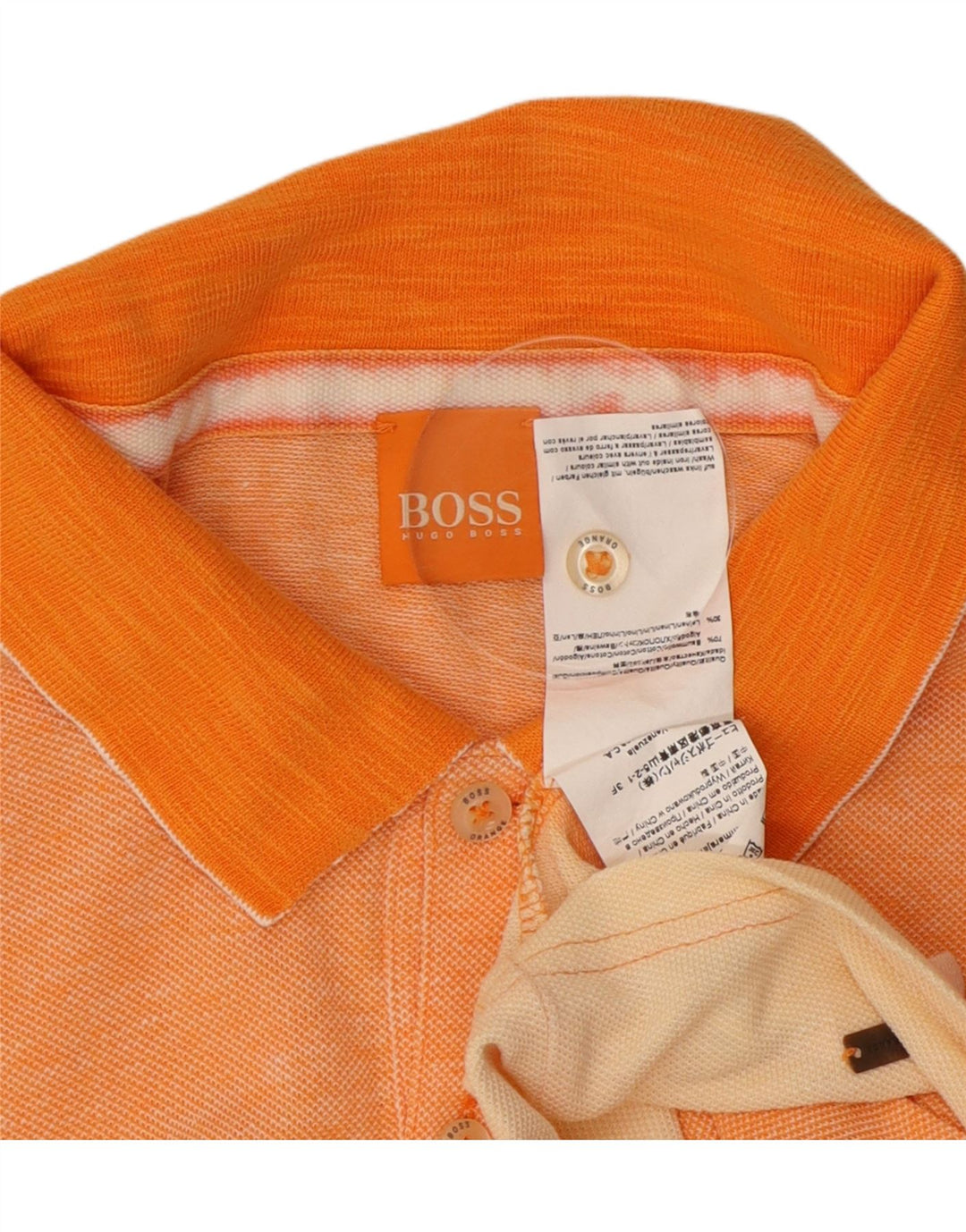 Cămașă polo HUGO BOSS pentru bărbați, bumbac color bloc de culoare portocaliu mediu