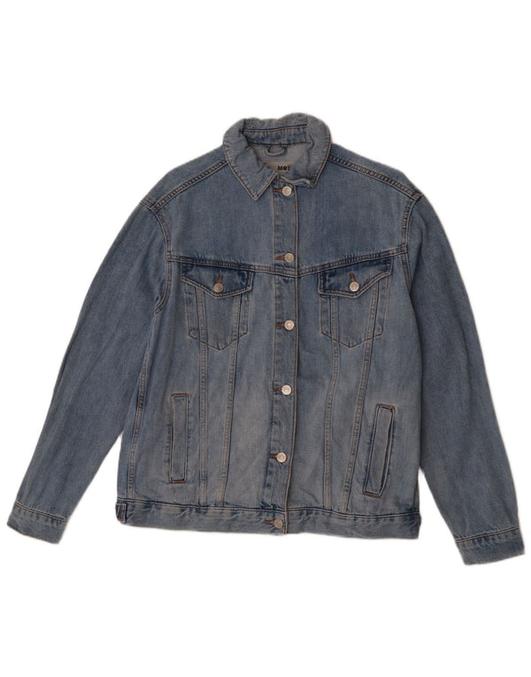 Topshop Jachetă de blugi supradimensionată pentru femei UK 10 Small Blue Bumbac