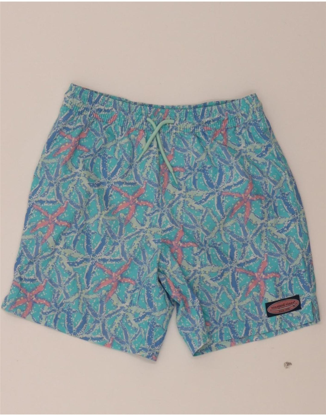 VINEYARD VINES Womens Abstract Pattern Sport Shorts UK 12 Medium Blue Vintage Vineyard Vines and Second-Hand Vineyard Vines from Messina Hembry 