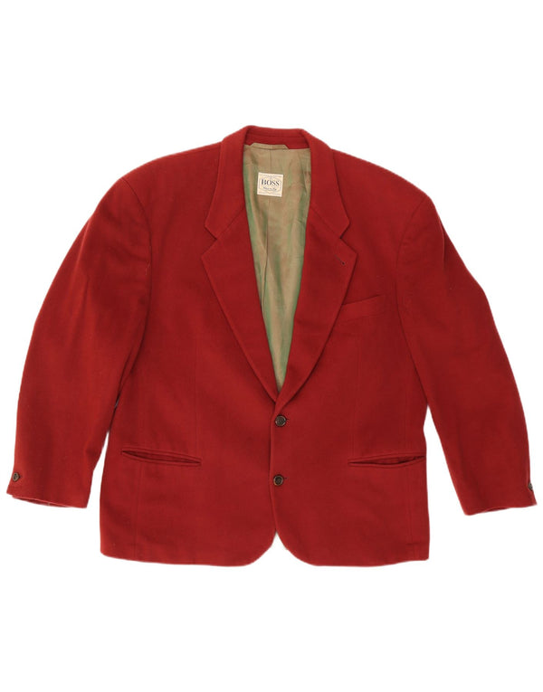 Blazer pentru bărbați Hugo Boss cu 2 nasturi EU 54 2XL Lână roșie