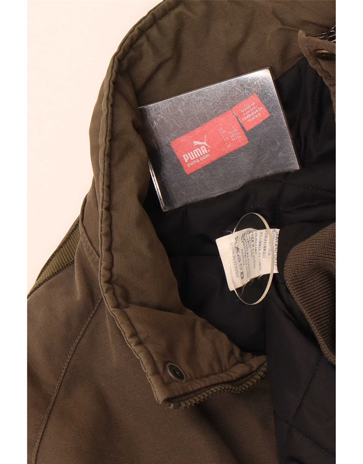 Jachetă Bomber pentru bărbați Puma UK 40, bumbac mare, kaki