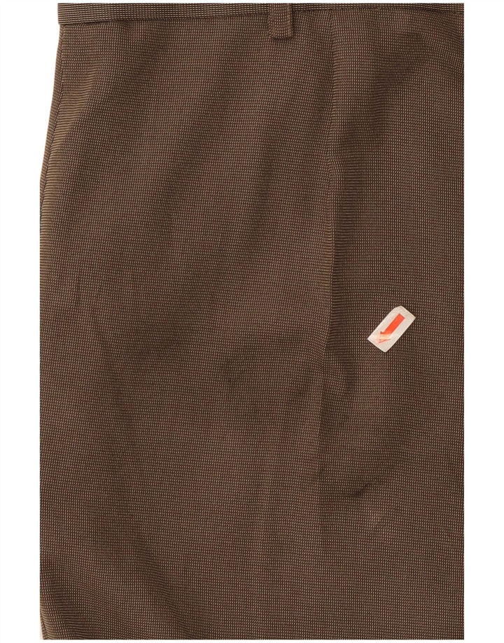 Pantaloni de costum pentru bărbați Marks & Spencer, cu ajustare normală, L40 L29, poliester maro