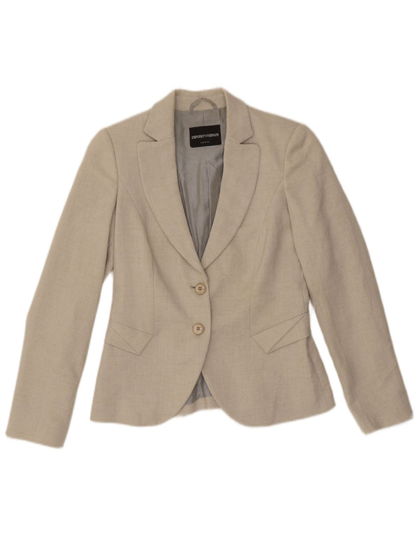 Jachetă pentru femei Emporio Armani cu 2 nasturi IT 40 Poliester gri mic