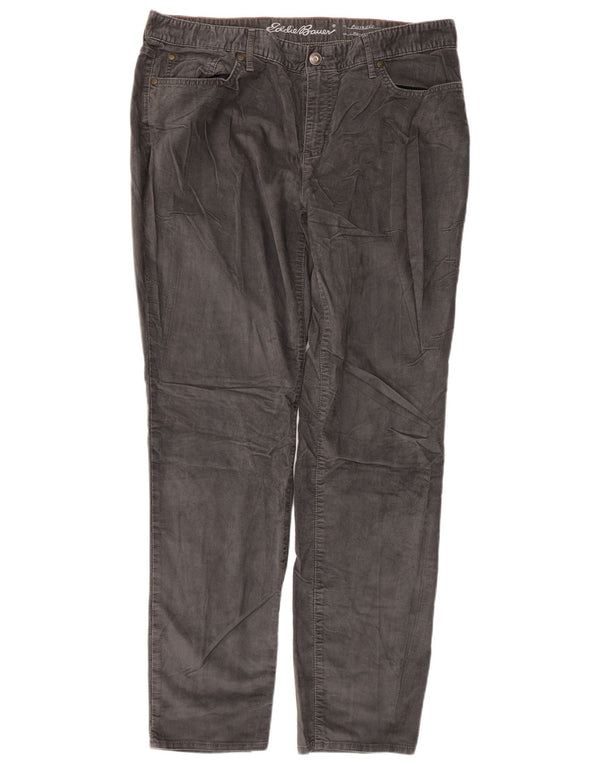 Eddie Bauer Womens Boyfriend Corduroy Trousers US 14 XL W38 L32 Grey