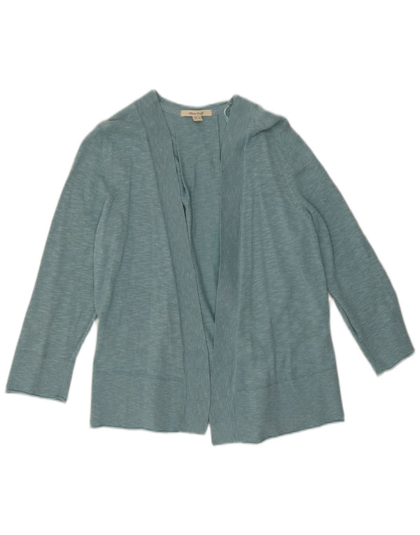 White Stuff Womens 3/4 Sleeve Open Cardigan Sweater UK 10 Small Blue Cotton