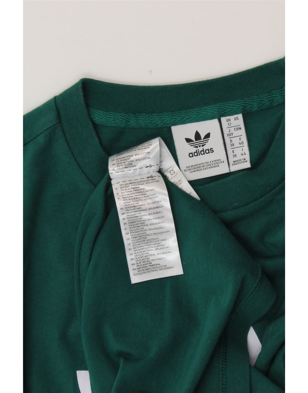 Tricou grafic ADIDAS pentru femei Top UK 12 Bumbac verde mediu