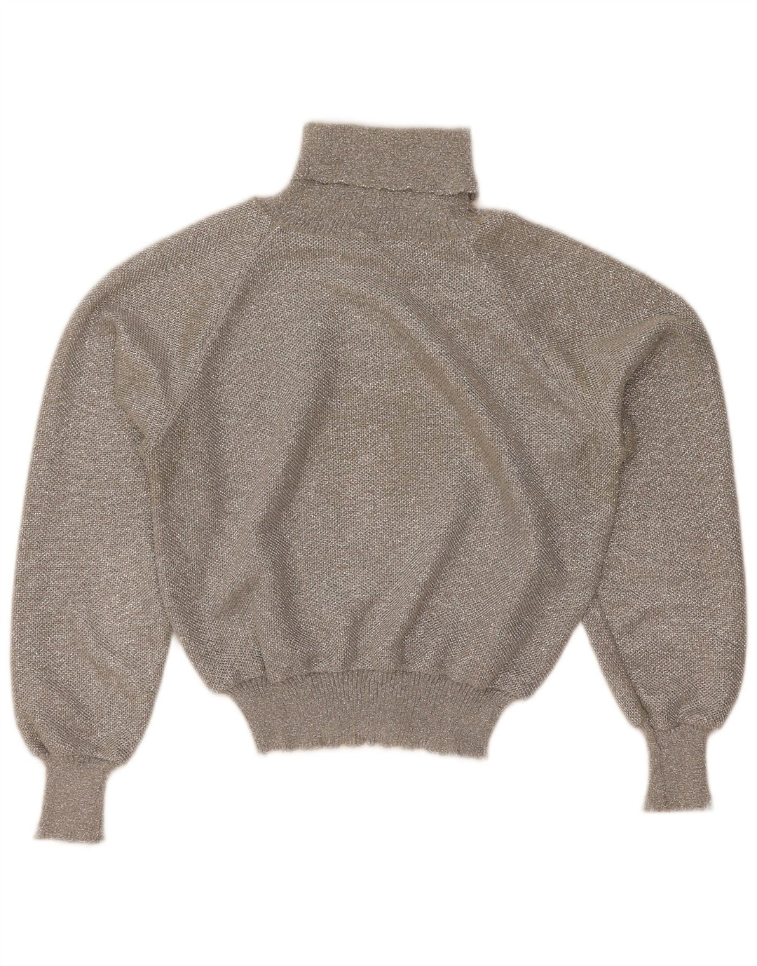 Pulover vintage pentru femei cu gât rulat, pulover UK 12, gri mediu