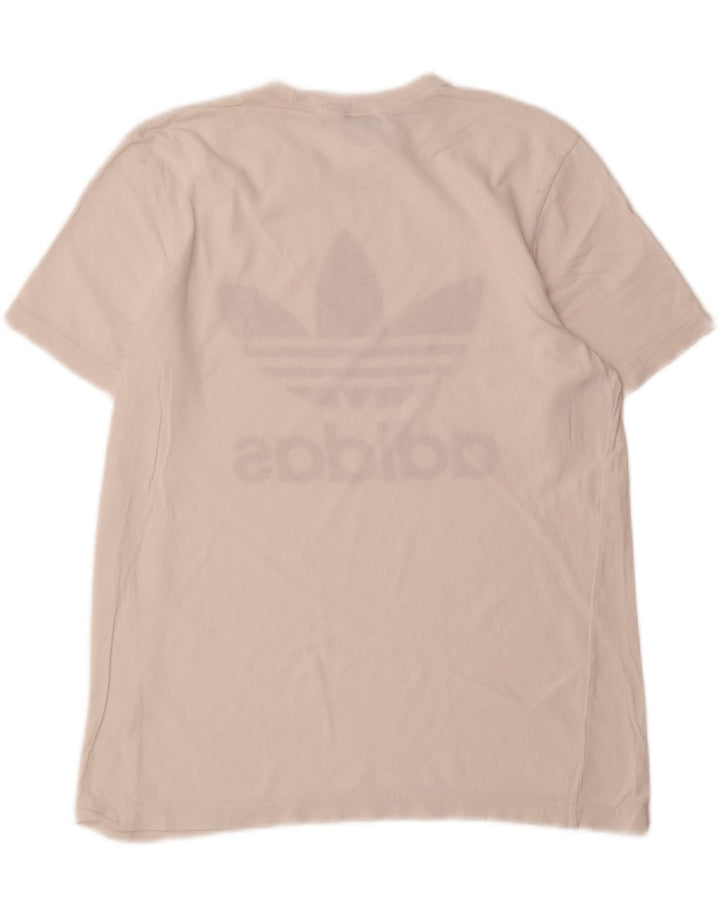 ADIDAS Mens Graphic T-Shirt Top Medium White Vintage Adidas and Second-Hand Adidas from Messina Hembry 
