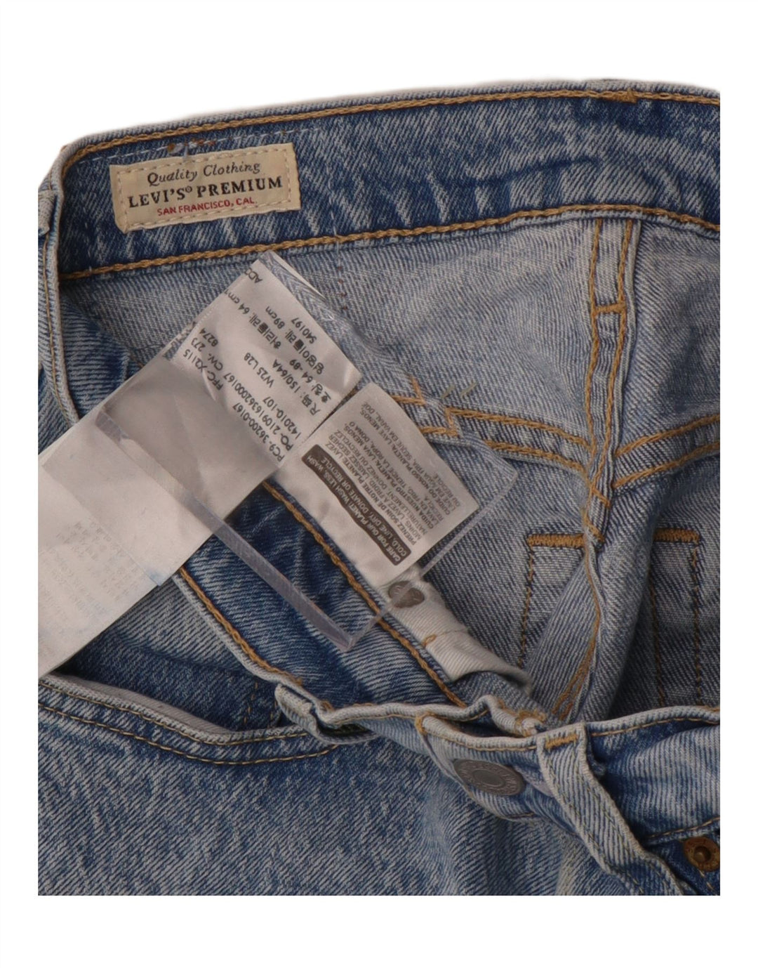 Blugi drepti pentru bărbați Levi's cu talie înaltă L25 L28 Bumbac albastru
