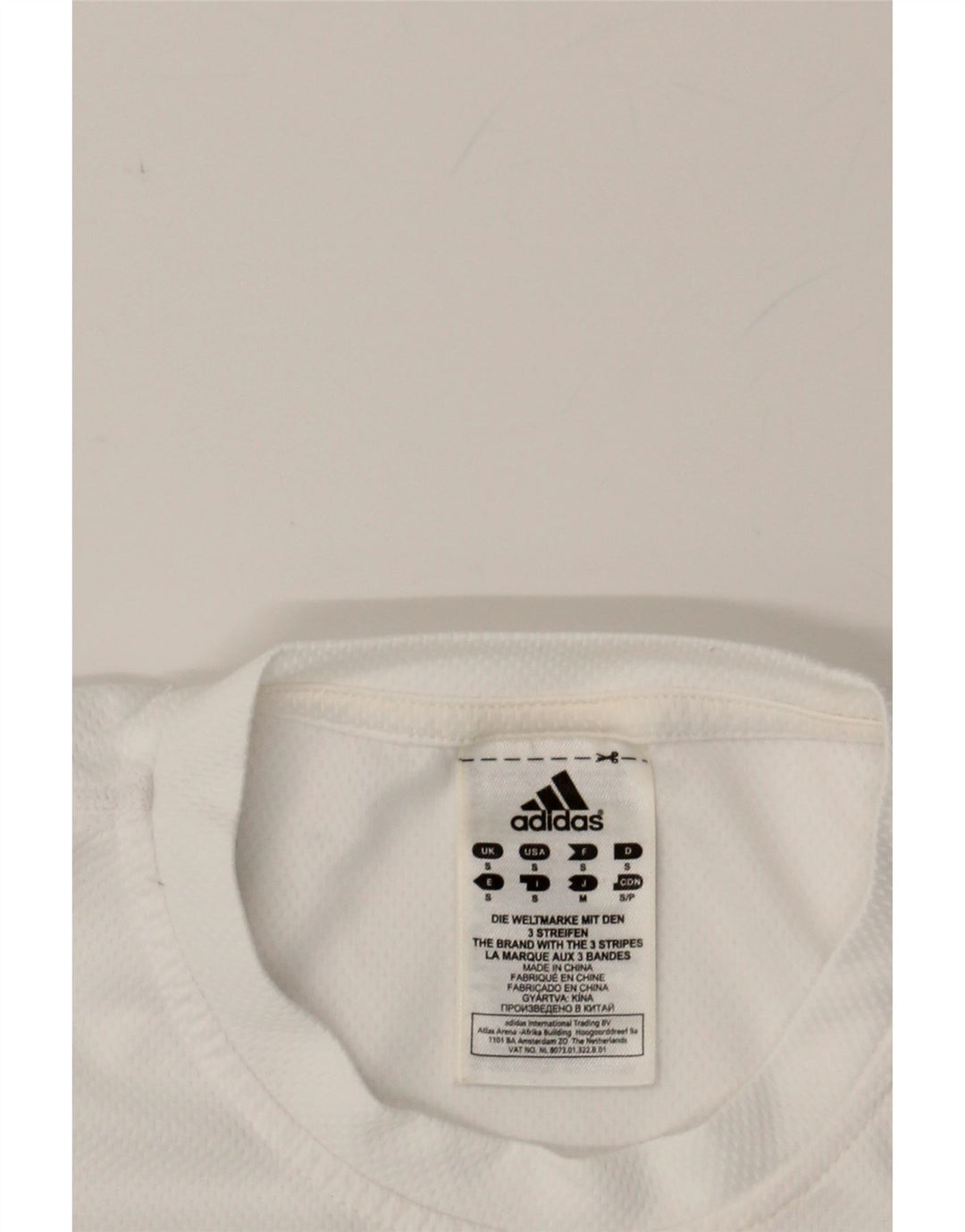 ADIDAS Mens T-Shirt Top Small White Polyester Vintage Adidas and Second-Hand Adidas from Messina Hembry 