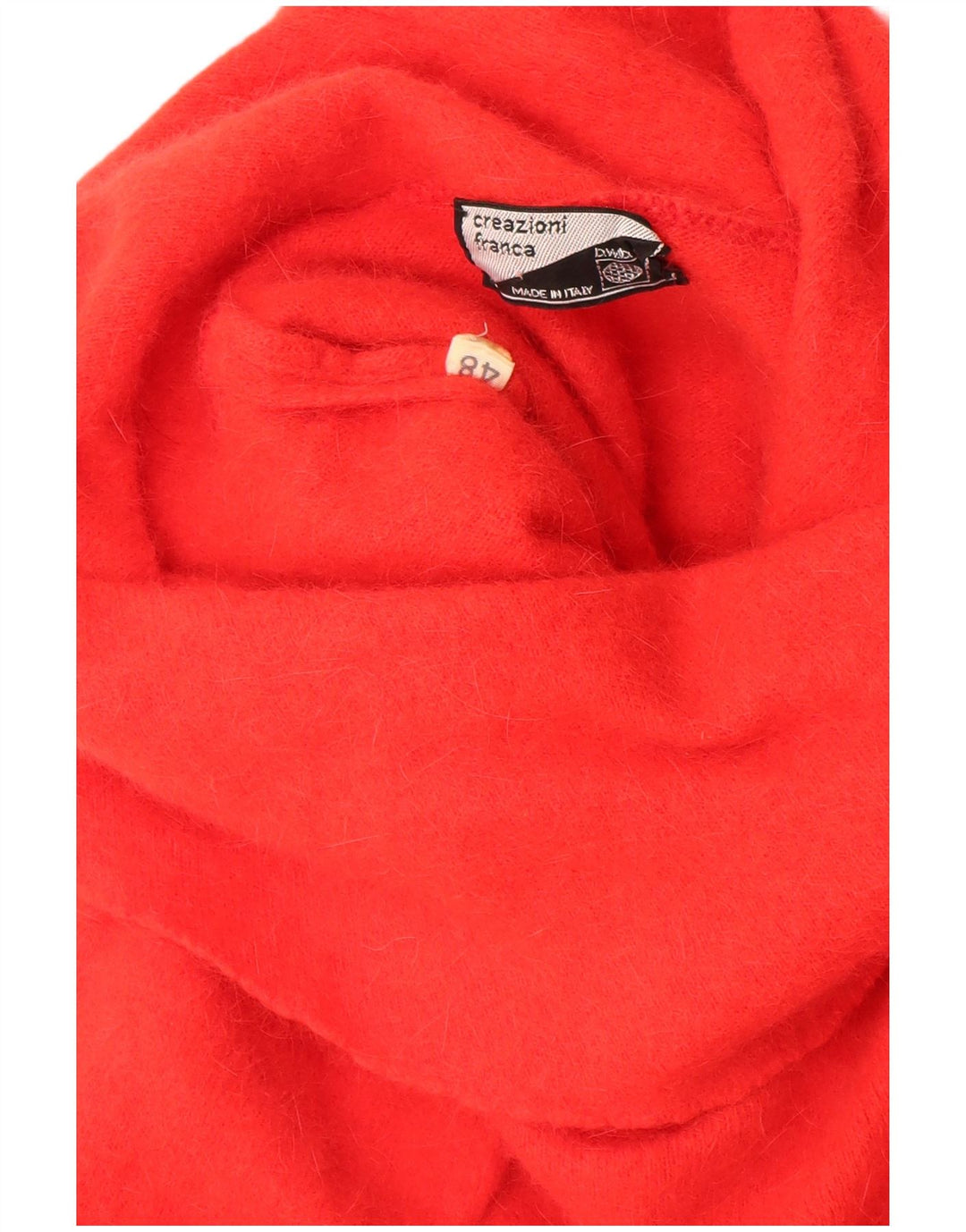 Pulover vintage pentru femei cu gât rulat, pulover IT 48 XL roșu