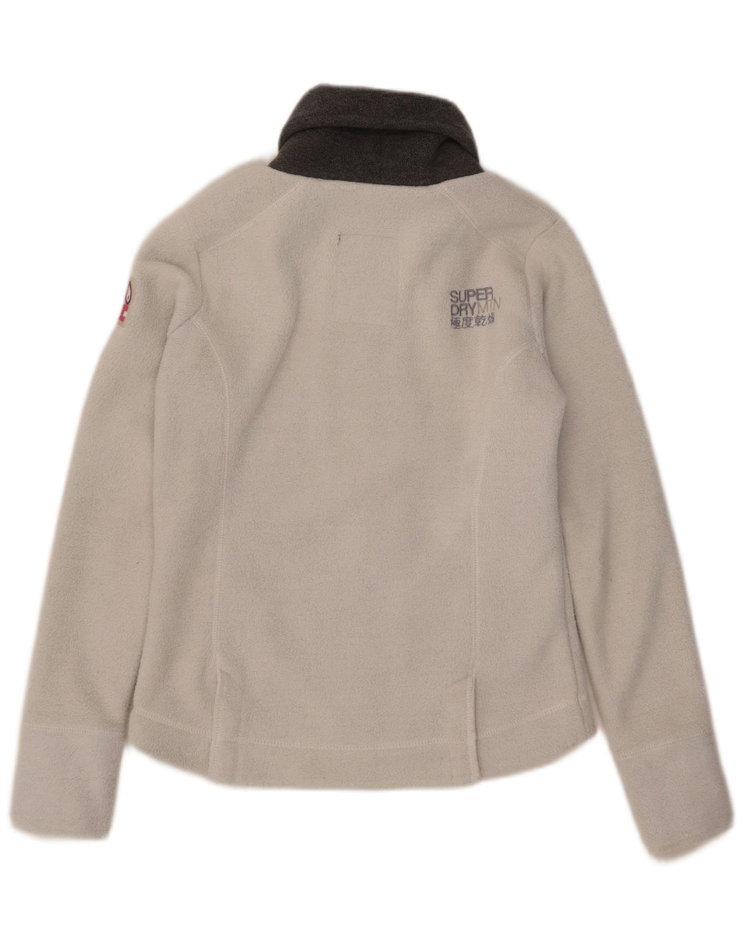 Jachetă din lână Superdry pentru femei UK 14, mare, alb, poliester