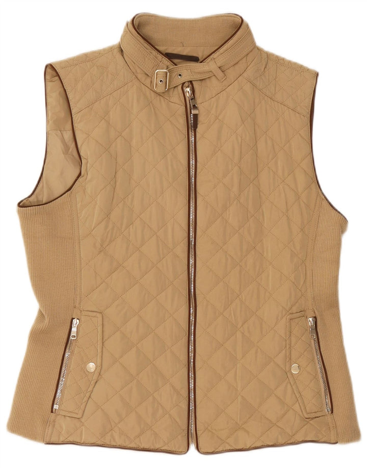 Gilet matlasat pentru femei Zara UK 18 XL Bej
