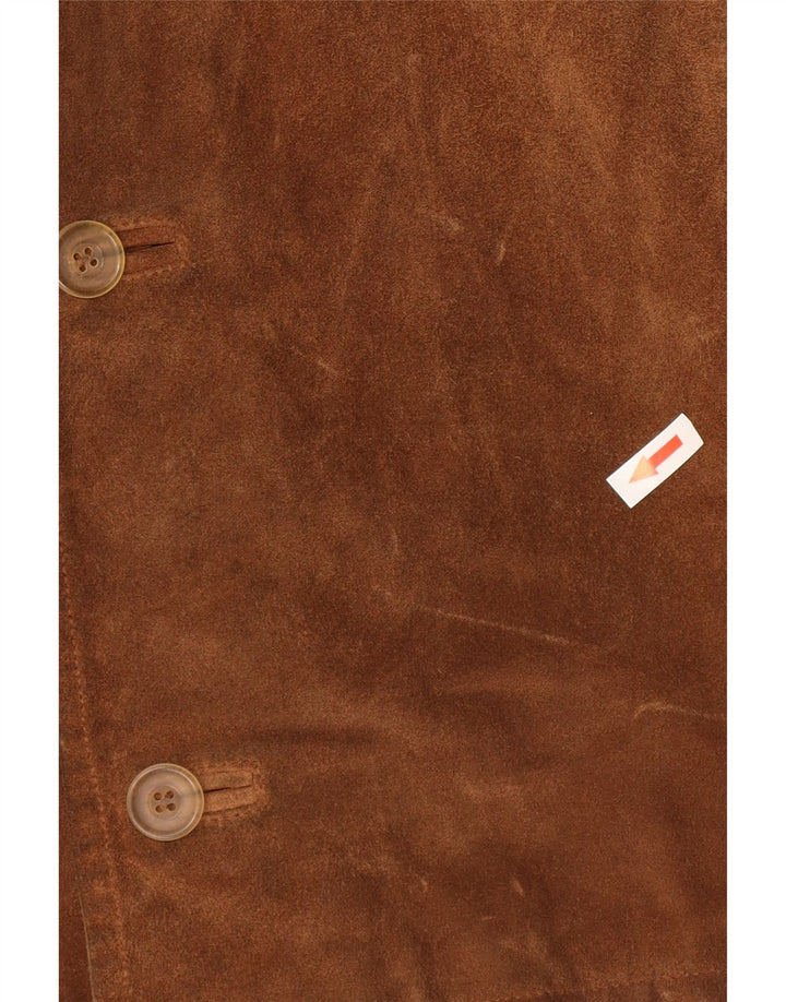 Jachetă vintage pentru bărbați din piele intoarsa IT 54 2XL din piele maro