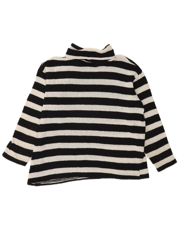 Pulover supradimensionat pentru femei Zara, cu gât rulat, cu dungi mici, negru, UK 10