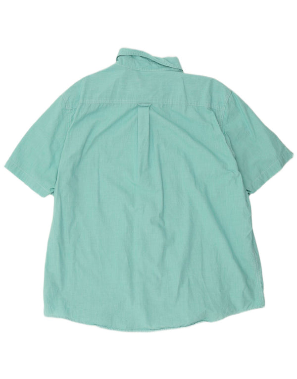 Cămașă cu mânecă scurtă pentru bărbați Chaps Easy Care, bumbac turcoaz Houndstooth 2XL