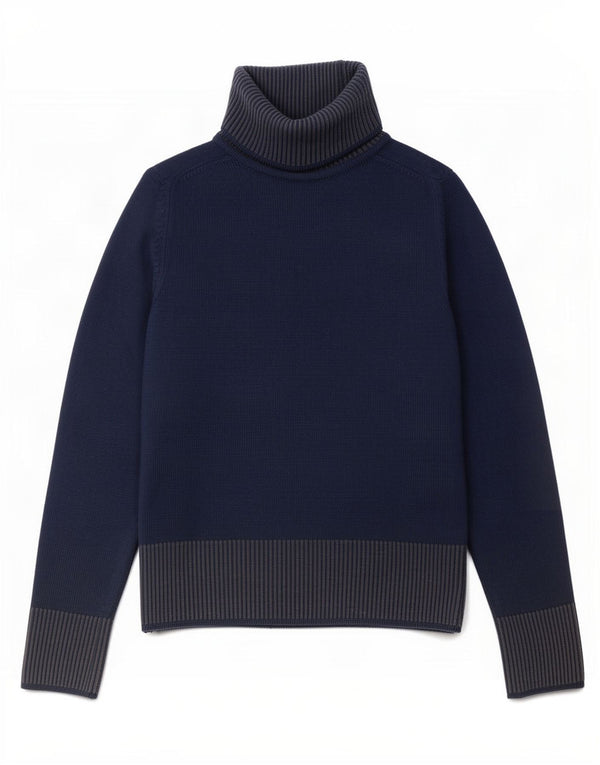 Pulover pentru femei Bikkembergs cu gât rulat, UK 10, albastru, color block