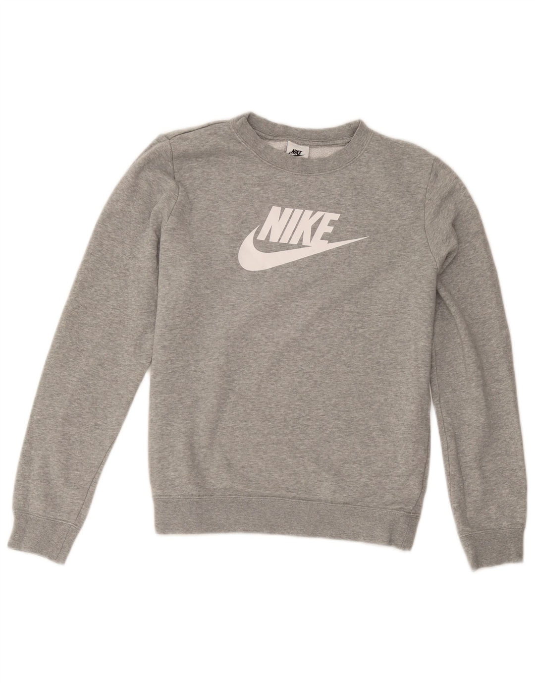 Pulover supradimensionat cu grafic Nike pentru femei UK 10 Bumbac gri mic