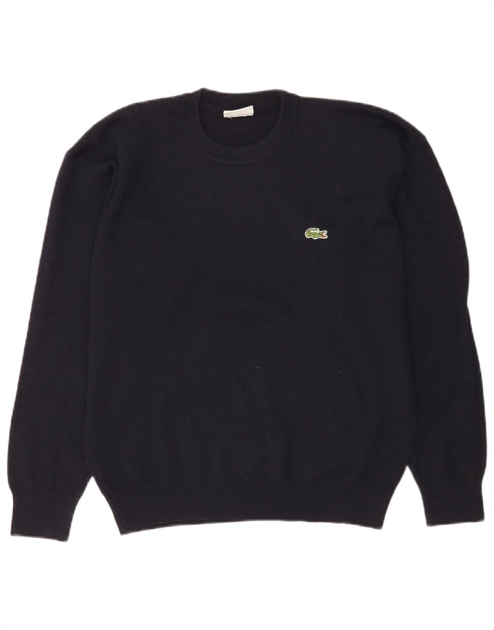 Pulover Lacoste pentru bărbați, cu gât crew, mărime 4, lână, albastru bleumarin mediu