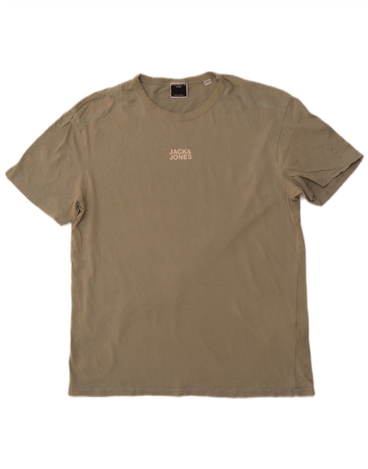 JACK & JONES Tricou pentru bărbați Top mare din bumbac kaki