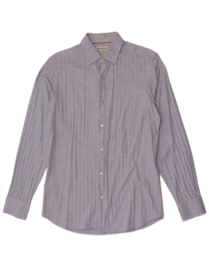 Cămașă pentru bărbați MASSIMO DUTTI, bumbac cu țesătură albastră
