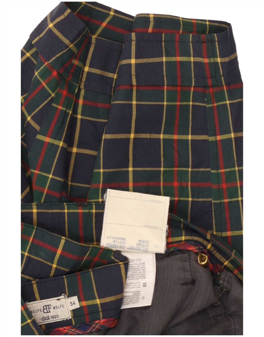 BELFE & BELFE pantaloni scurți chino pentru bărbați IT 54 2XL W38 bleumarin poliester check