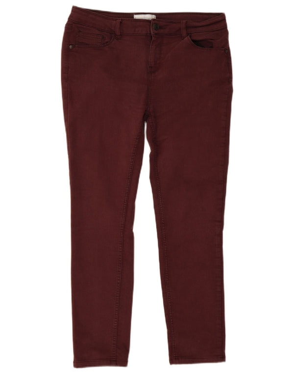 Fat Face, pantaloni slim casual pentru femei UK 14 mare W32 L26 burgundy bumbac