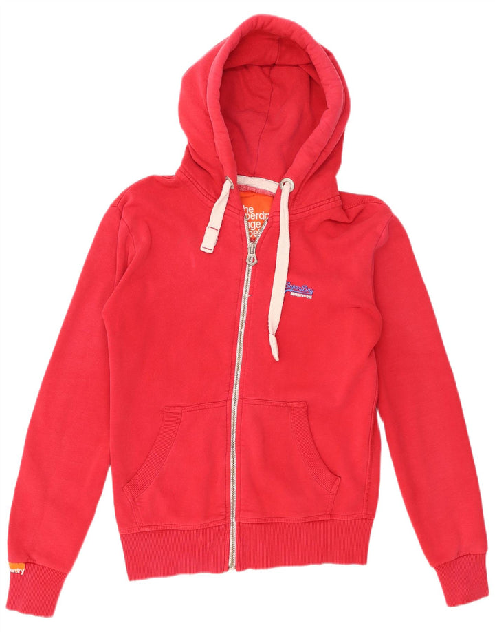 Pulover Superdry pentru bărbați, cu fermoar, bumbac, roșu