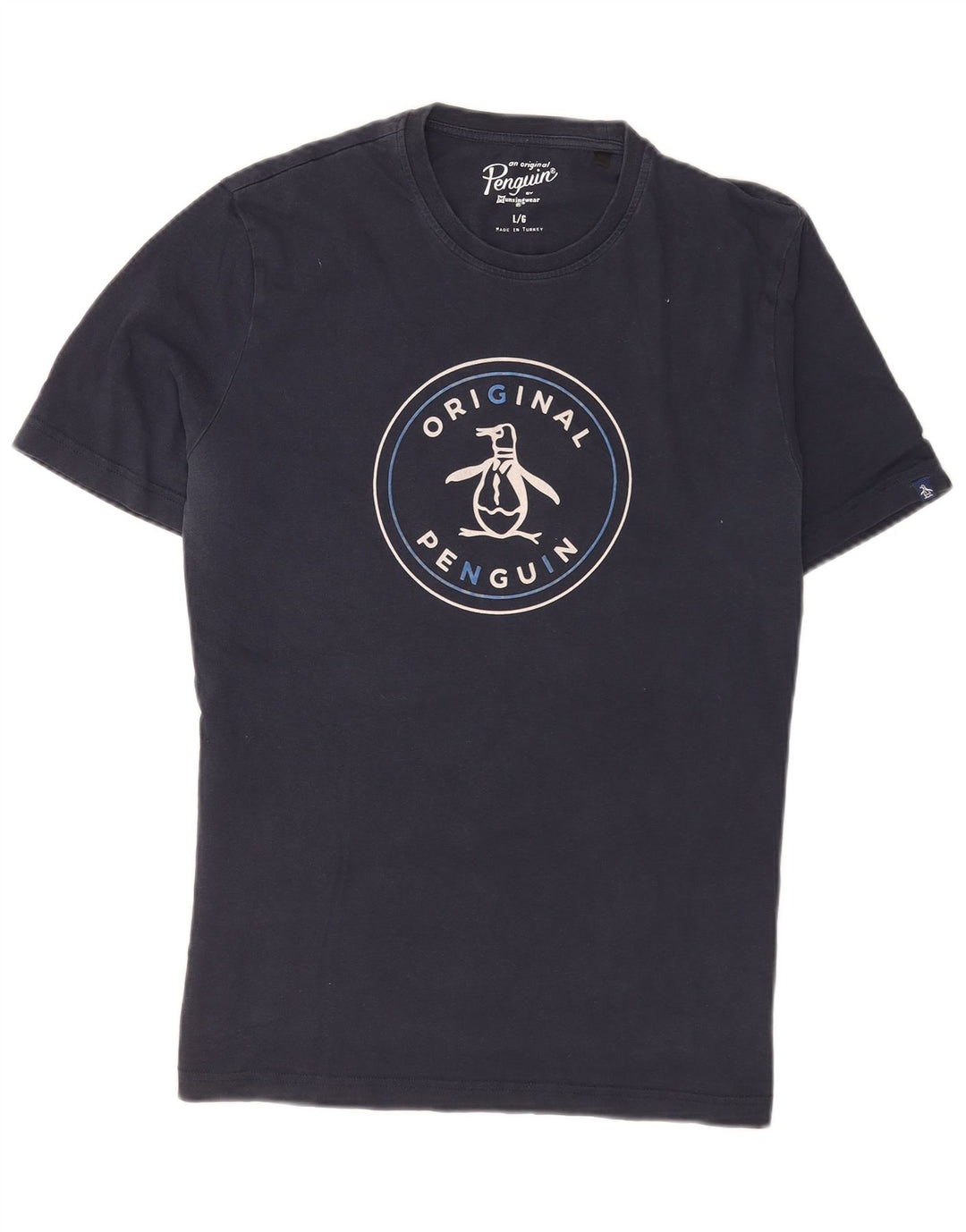 Tricou grafic pentru bărbați Penguin Top mare din bumbac bleumarin