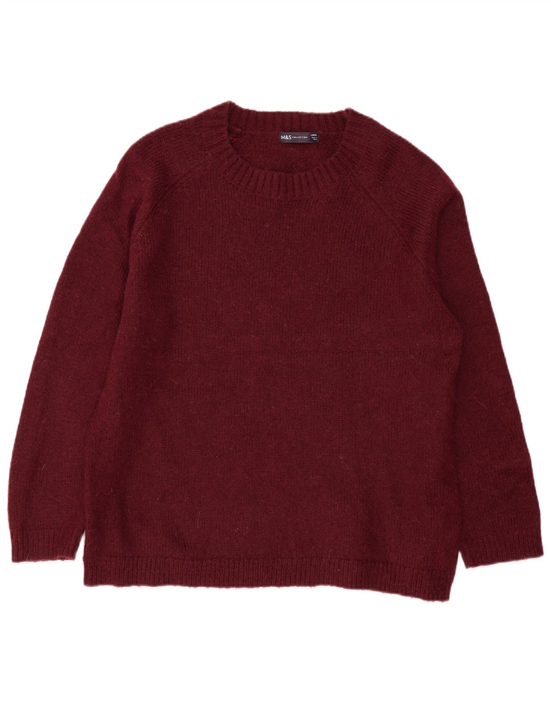 Pulover pentru bărbați Marks & Spencer cu decolteu rotund, mare, acrilic Bordeaux